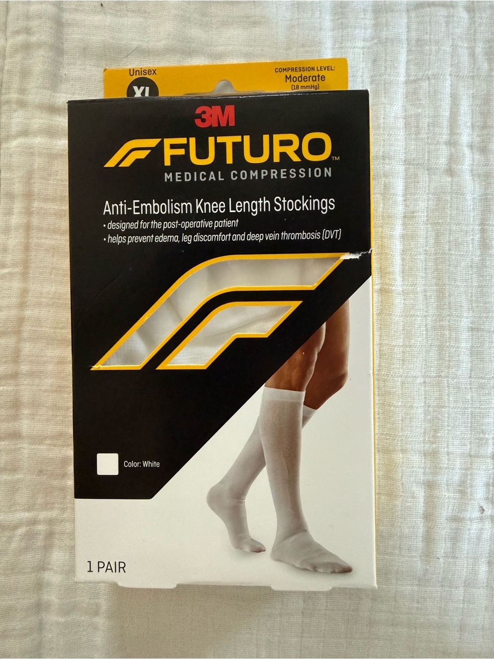 NIB 3M FUTURO Anti-Embolism Stockings Knee Length Moderate 18mm/Hg Size XL